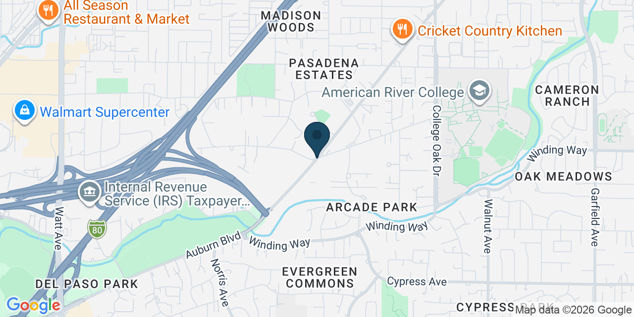 Map showing North Highlands, Sacramento County, CA