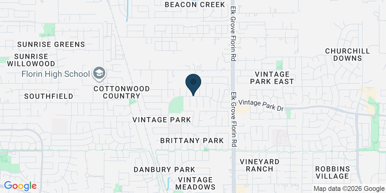 Map showing Vineyard, Sacramento County, CA