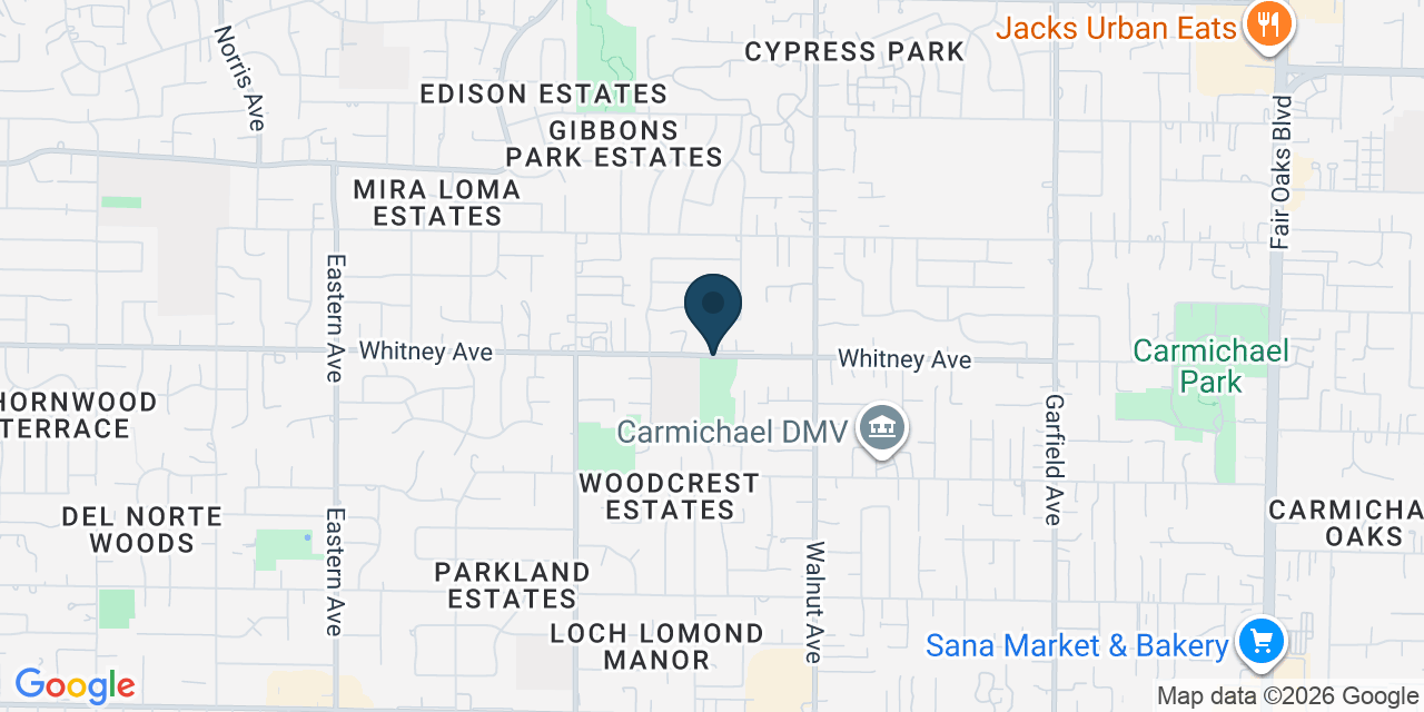 Map showing Carmichael, Sacramento County, CA