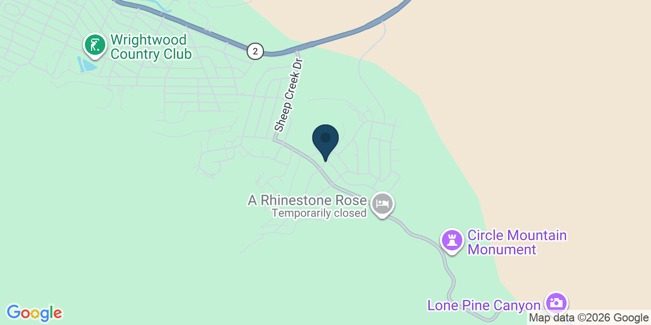 Map showing Wrightwood, San Bernardino County, CA