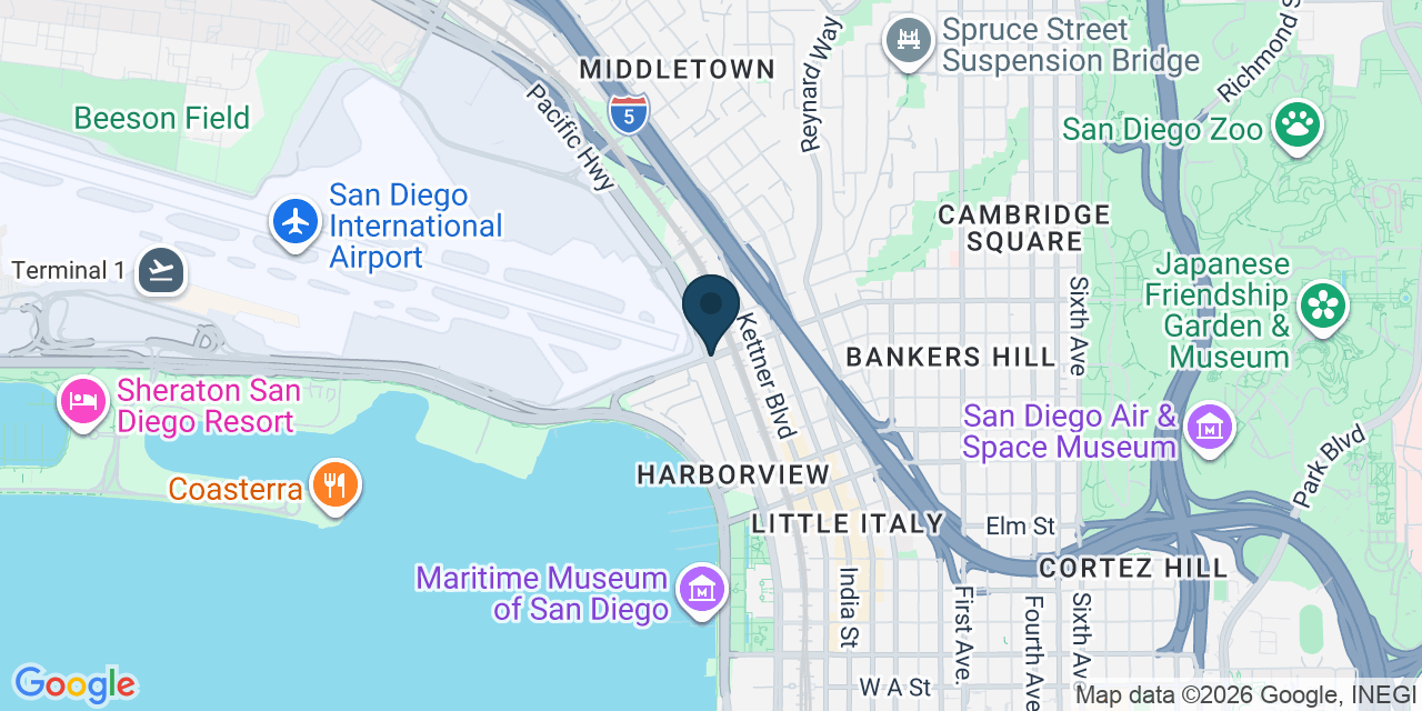 Map showing San Diego, San Diego County, CA