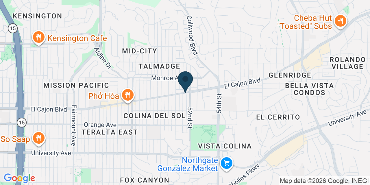 Map showing San Diego County, CA