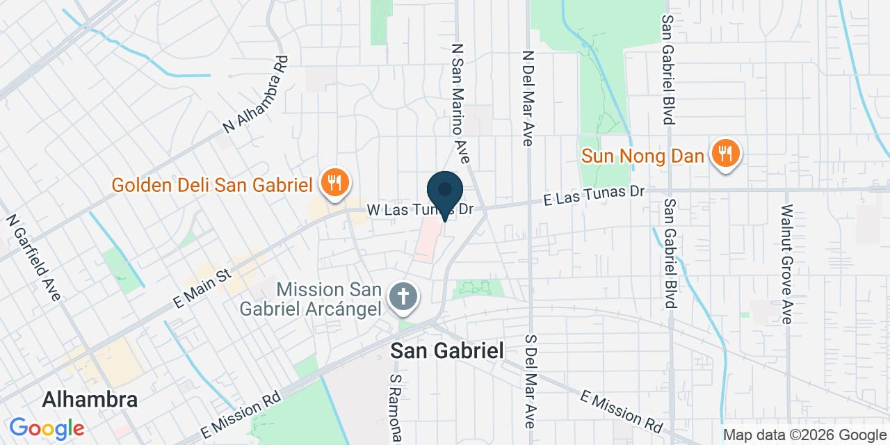 Map showing San Gabriel, Los Angeles County, CA