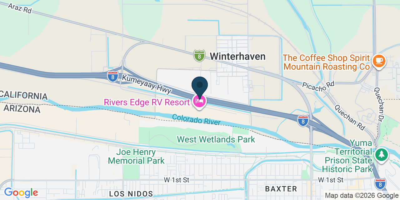 Map showing Winterhaven, Imperial County, CA