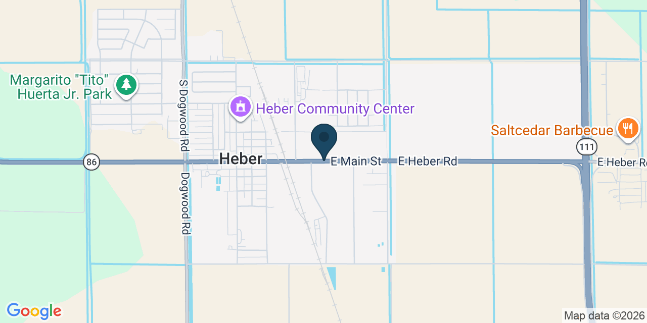 Map showing Heber, Imperial County, CA