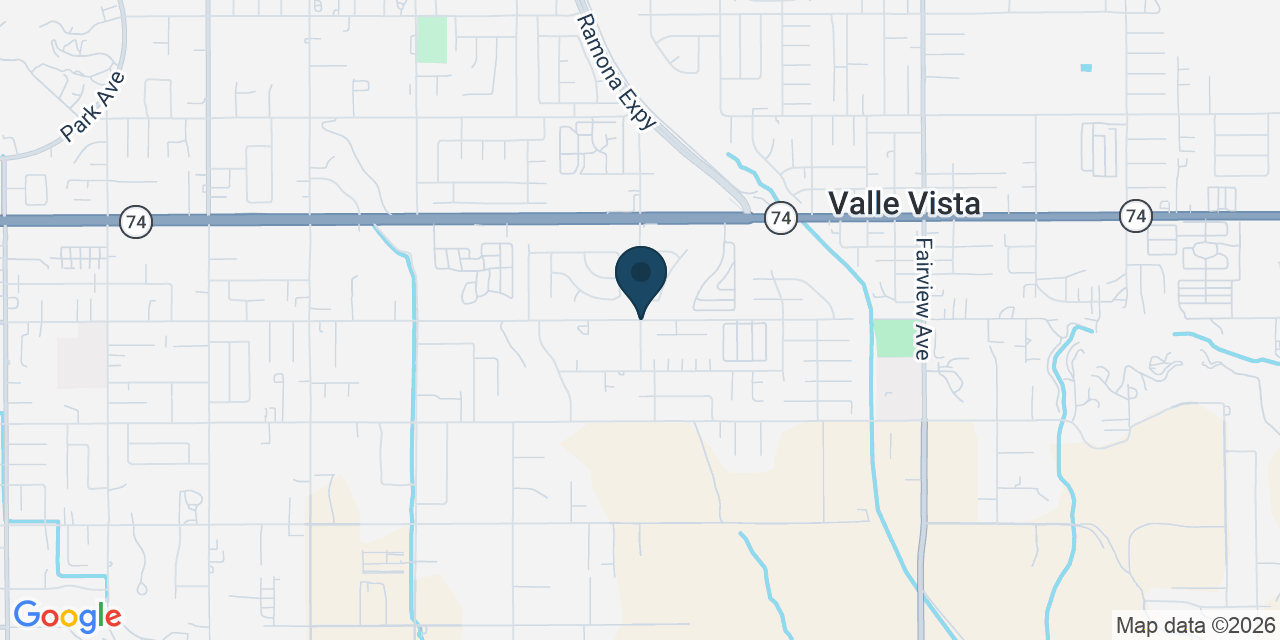 Map showing Valle Vista, Riverside County, CA