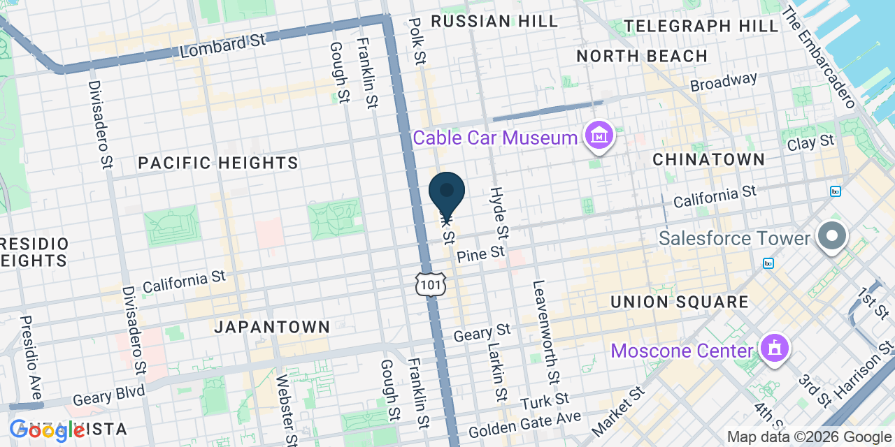Map showing San Francisco, San Francisco County, CA