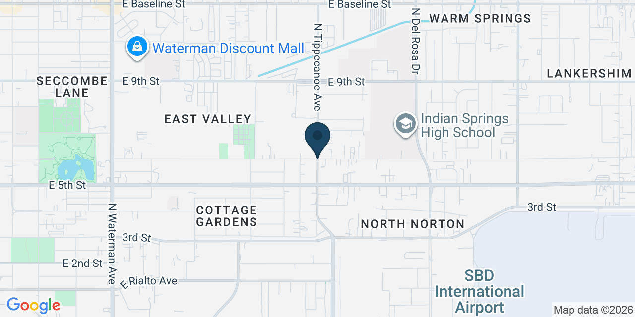 Map showing East Valley, San Bernardino County, CA