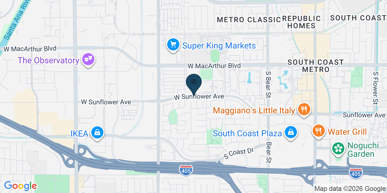 Map showing Orange County, CA