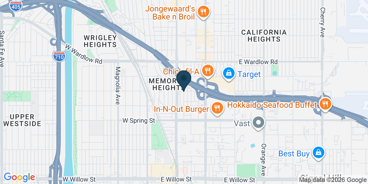 Map showing Long Beach, Los Angeles County, CA