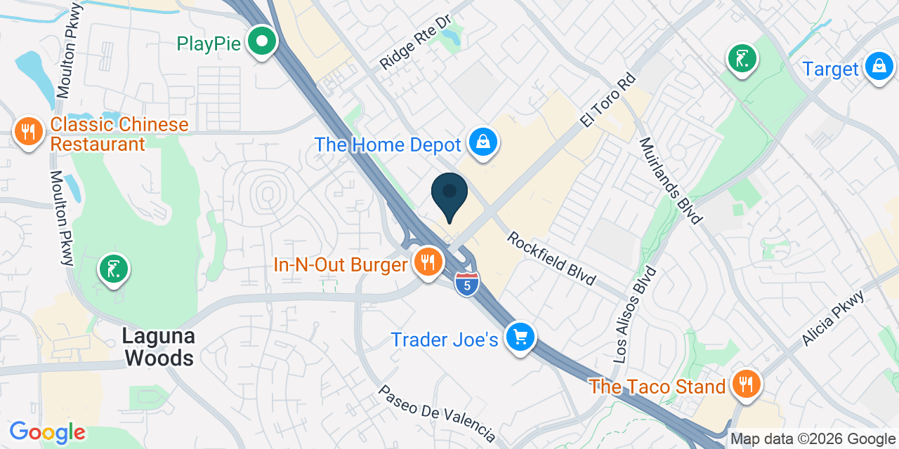 Map showing Lake Forest, Orange County, CA