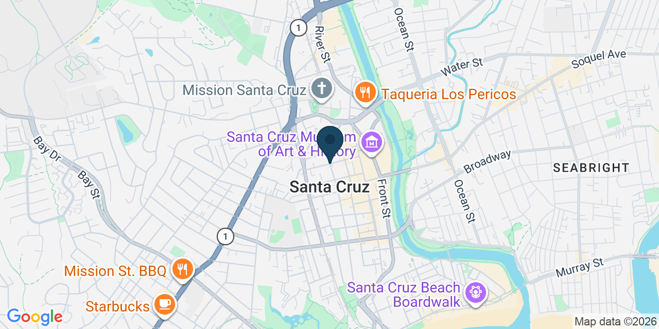 Map showing Santa Cruz, Santa Cruz County, CA