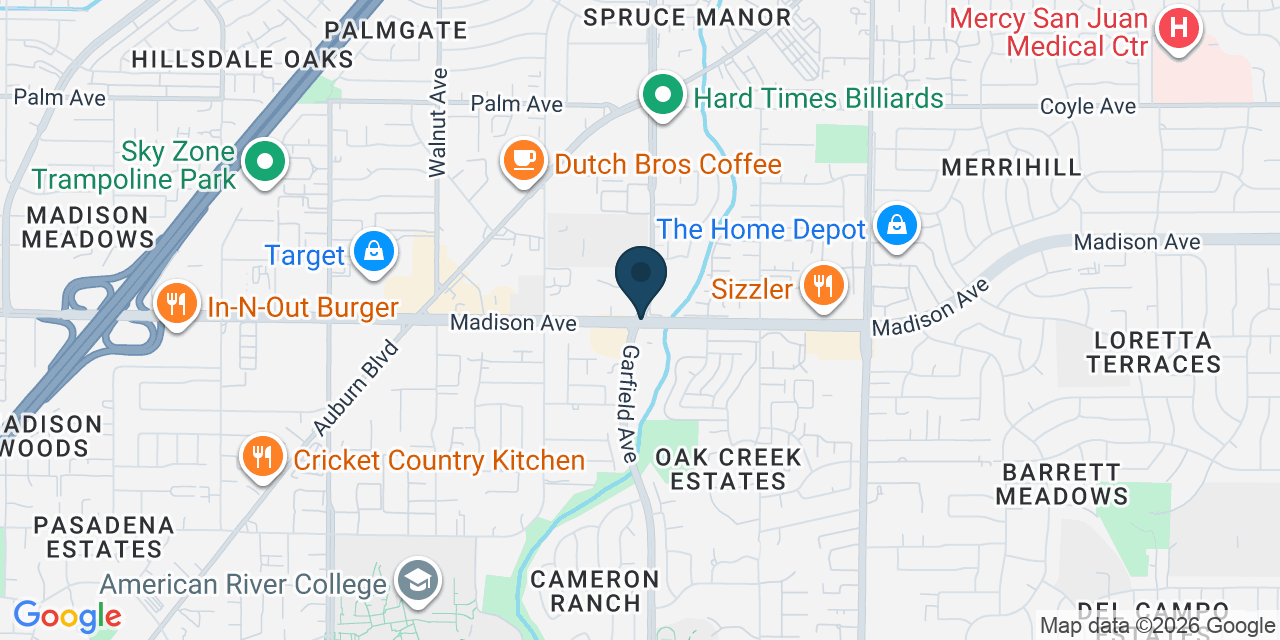 Map showing Carmichael, Sacramento County, CA