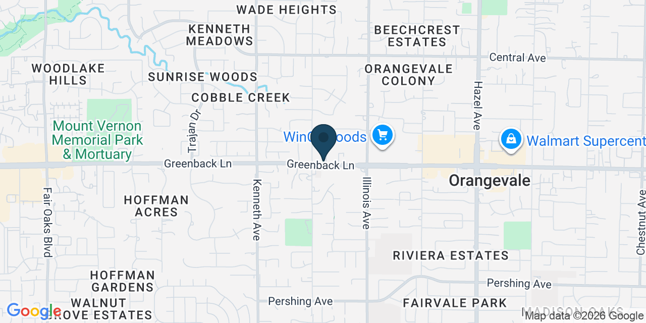 Map showing Orangevale, Sacramento County, CA