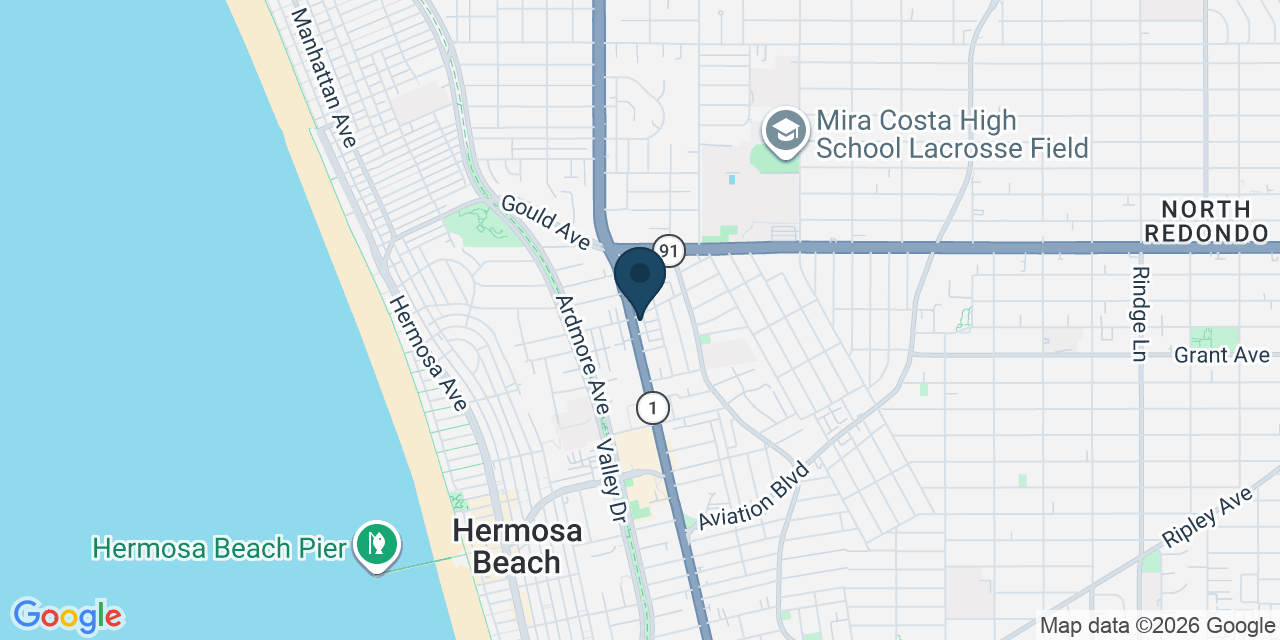 Map showing Hermosa Beach, Los Angeles County, CA