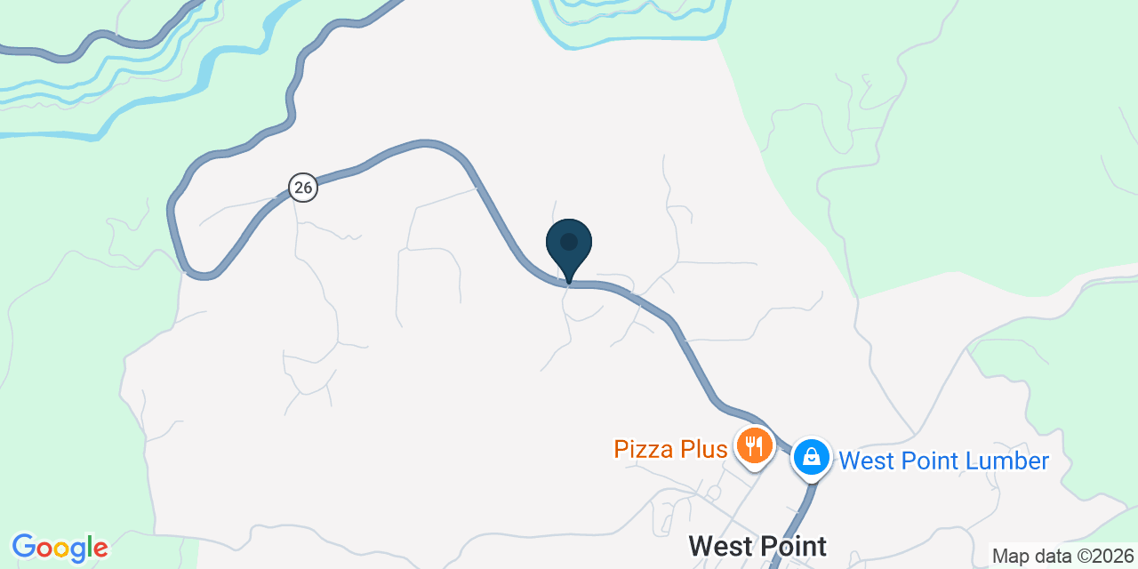 Map showing West Point, Calaveras County, CA