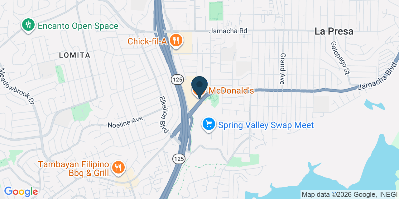 Map showing Spring Valley, San Diego County, CA
