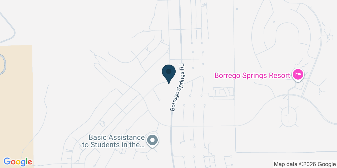 Map showing Borrego Springs, San Diego County, CA