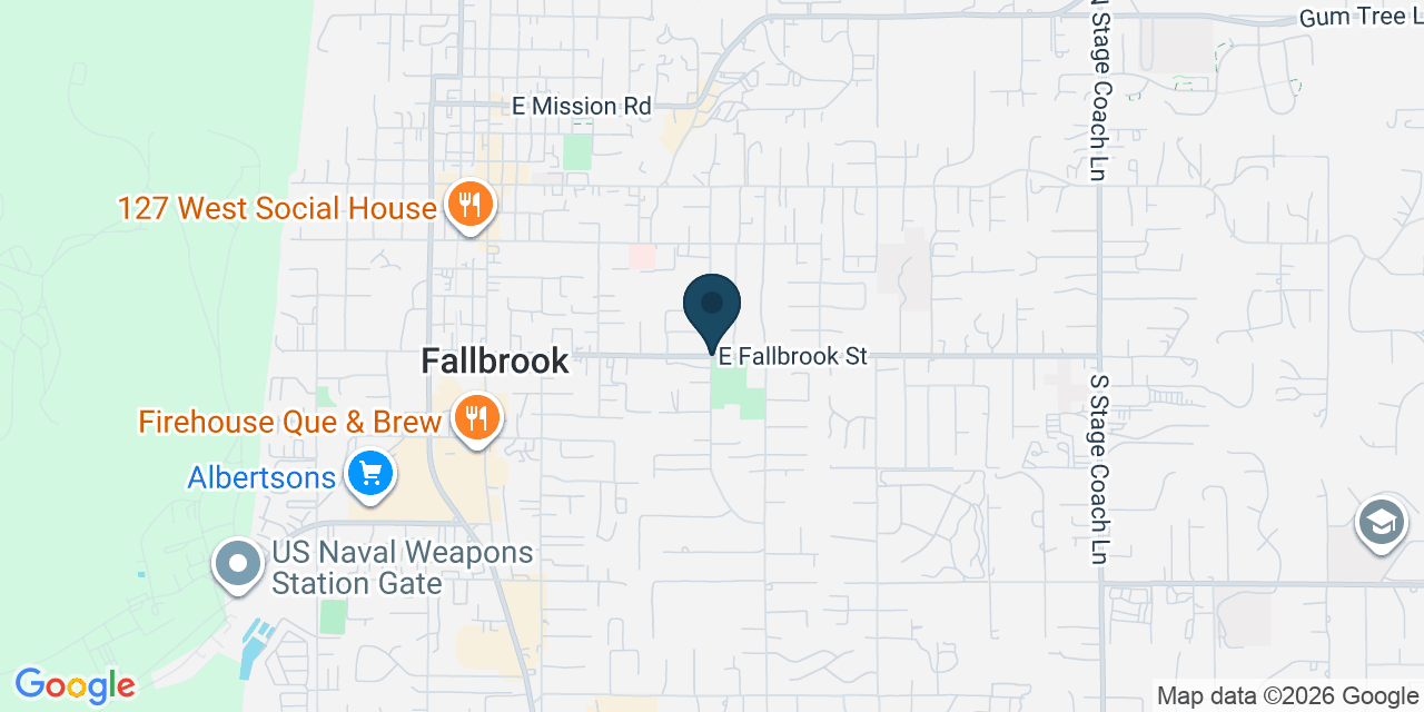 Map showing Fallbrook, San Diego County, CA