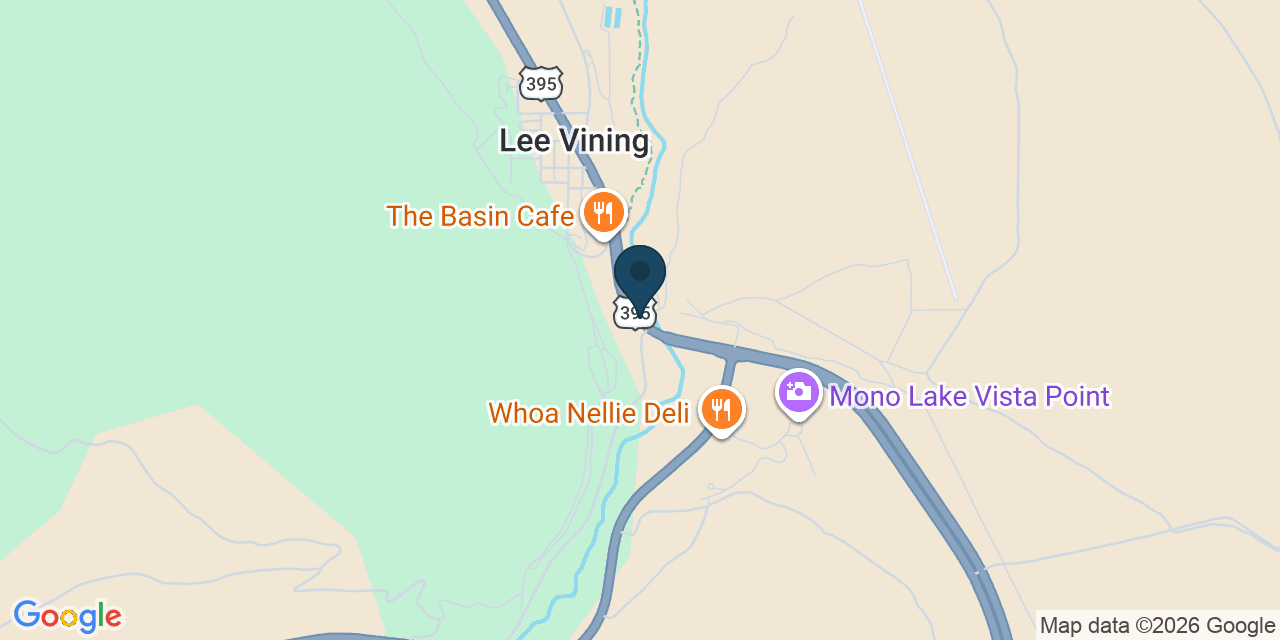 Map showing Lee Vining, Mono County, CA