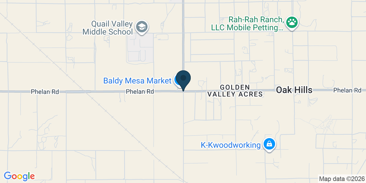 Map showing Phelan, San Bernardino County, CA