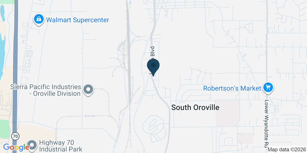 Map showing Oroville, Butte County, CA
