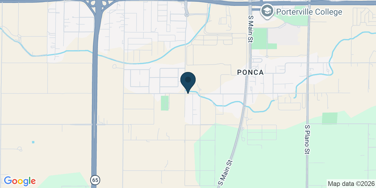 Map showing Porterville, Tulare County, CA