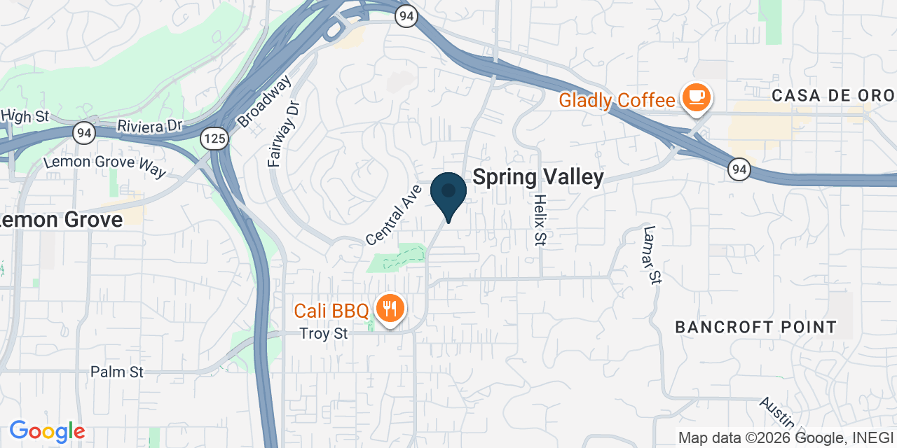 Map showing Spring Valley, San Diego County, CA