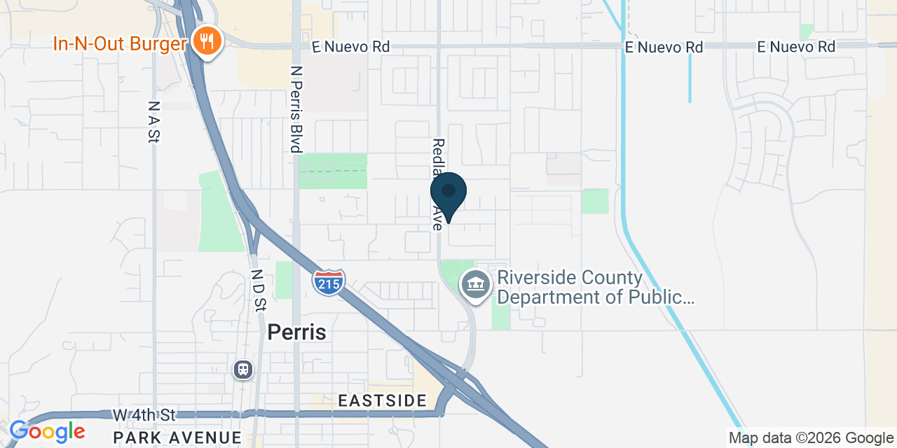 Map showing Perris, Riverside County, CA