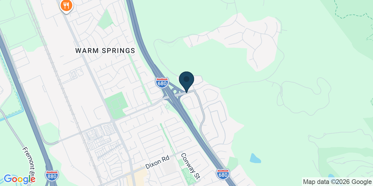 Map showing Fremont, Alameda County, CA