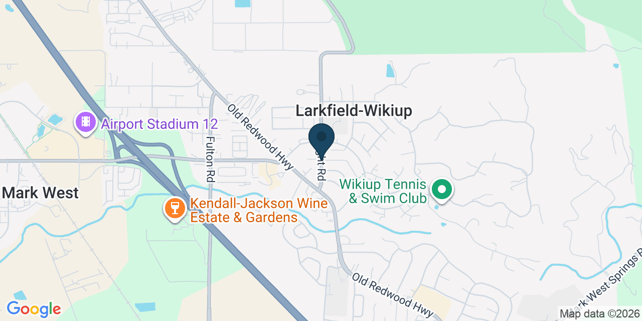 Map showing Larkfield-Wikiup, Sonoma County, CA