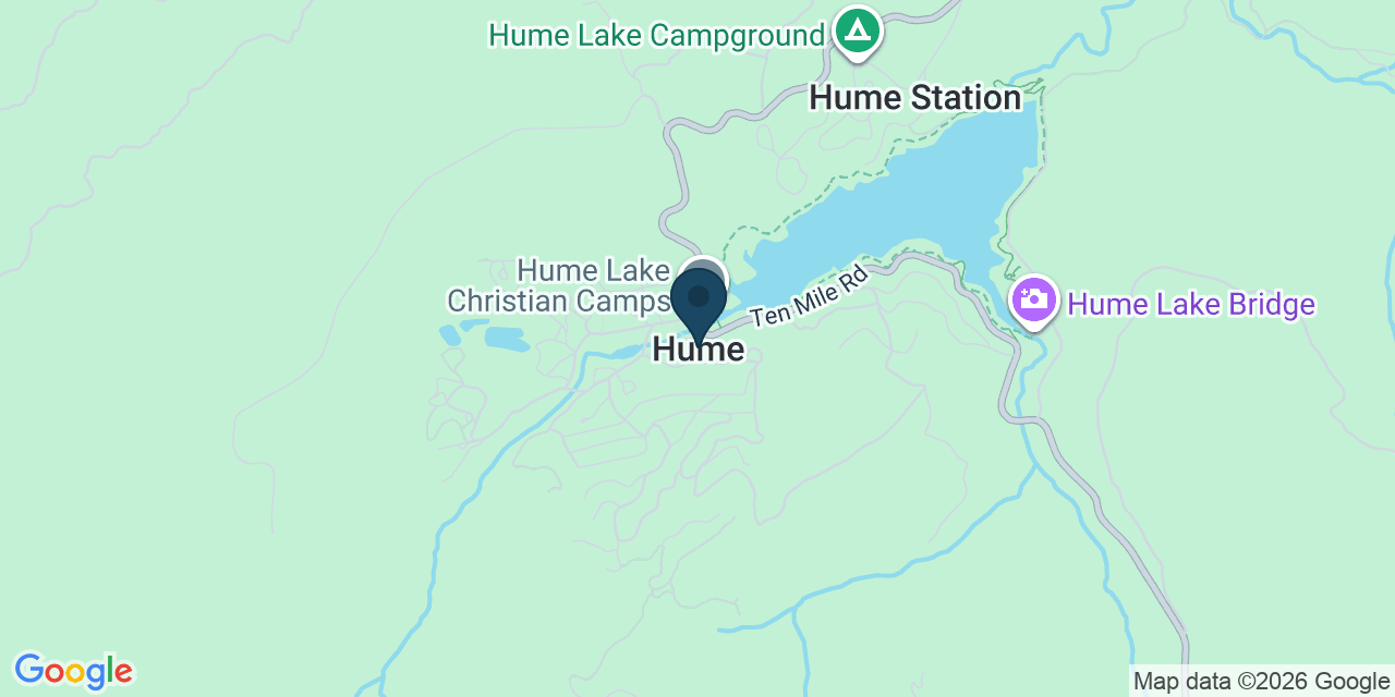 Map showing Hume, Fresno County, CA