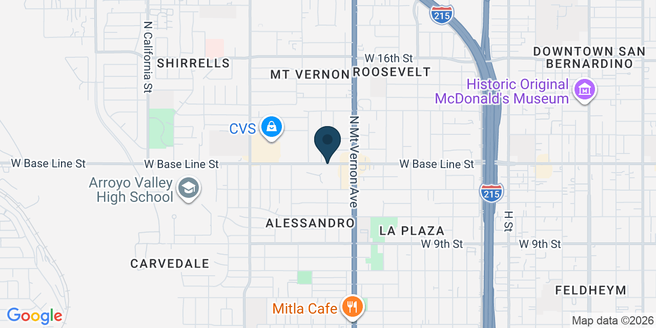 Map showing San Bernardino, San Bernardino County, CA