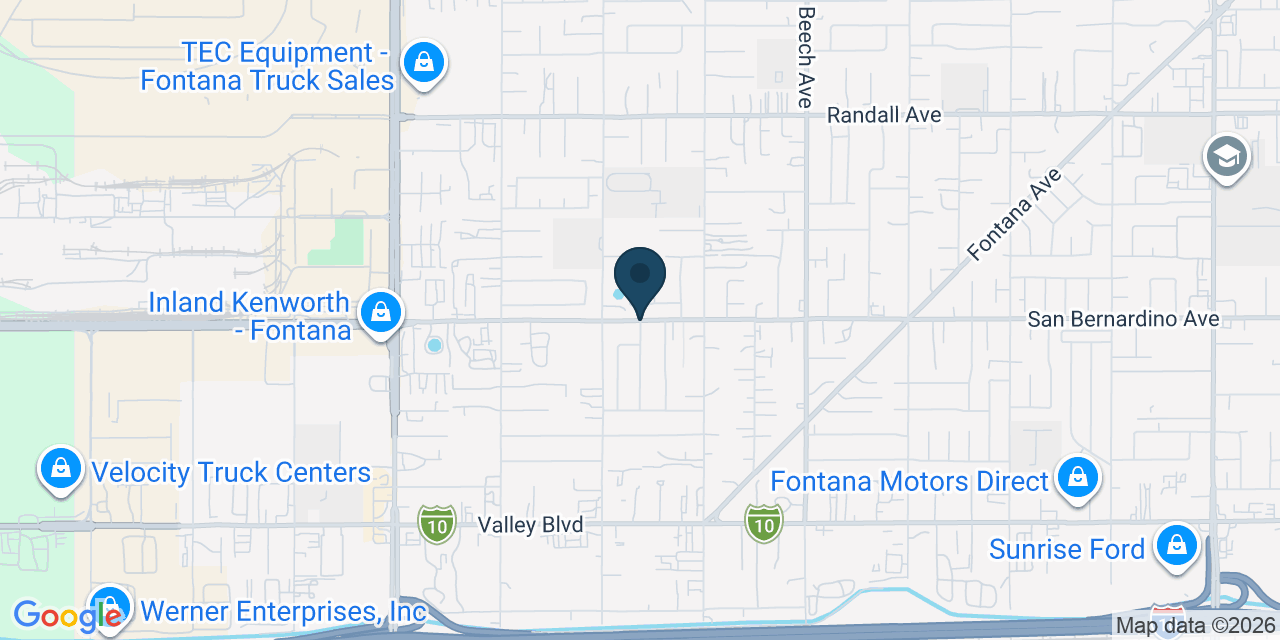 Map showing San Bernardino County, CA