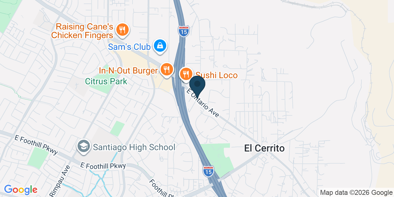 Map showing Corona, Riverside County, CA