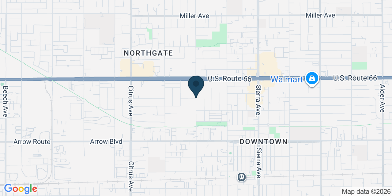 Map showing Fontana, San Bernardino County, CA