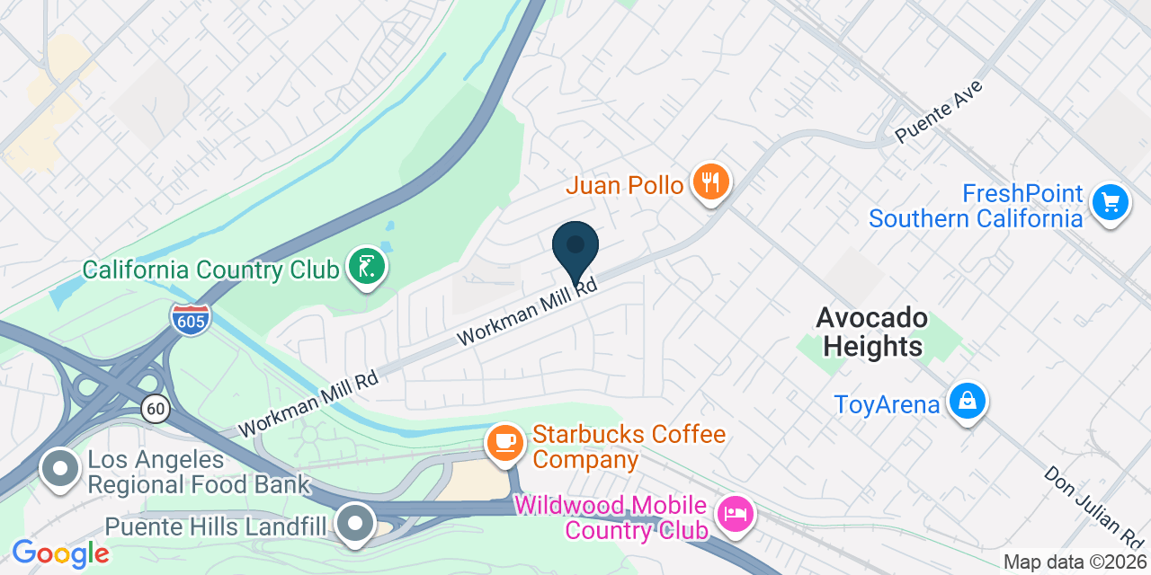 Map showing Avocado Heights, Los Angeles County, CA