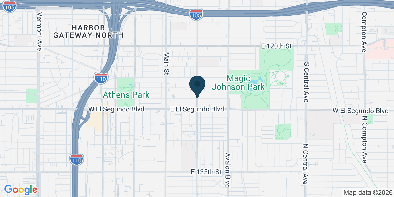Map showing West Rancho Dominguez, Los Angeles County, CA