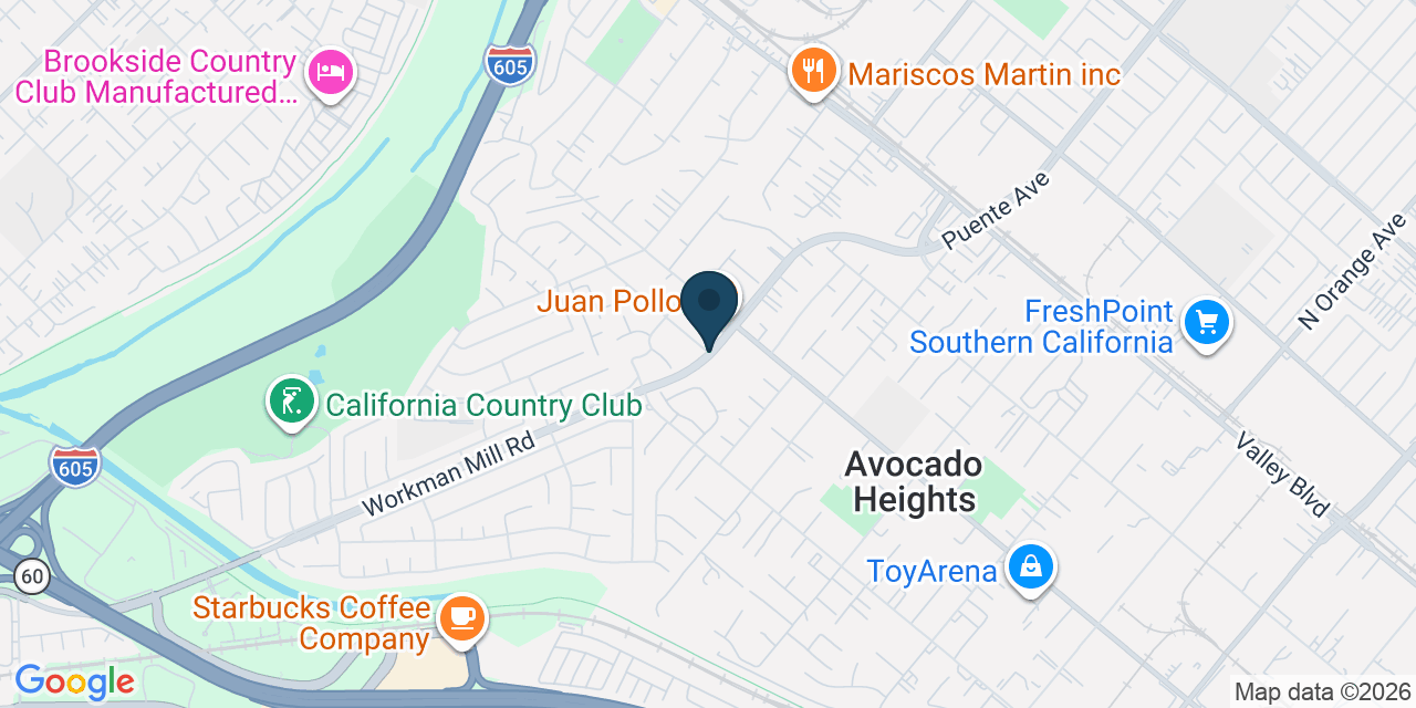 Map showing Avocado Heights, Los Angeles County, CA