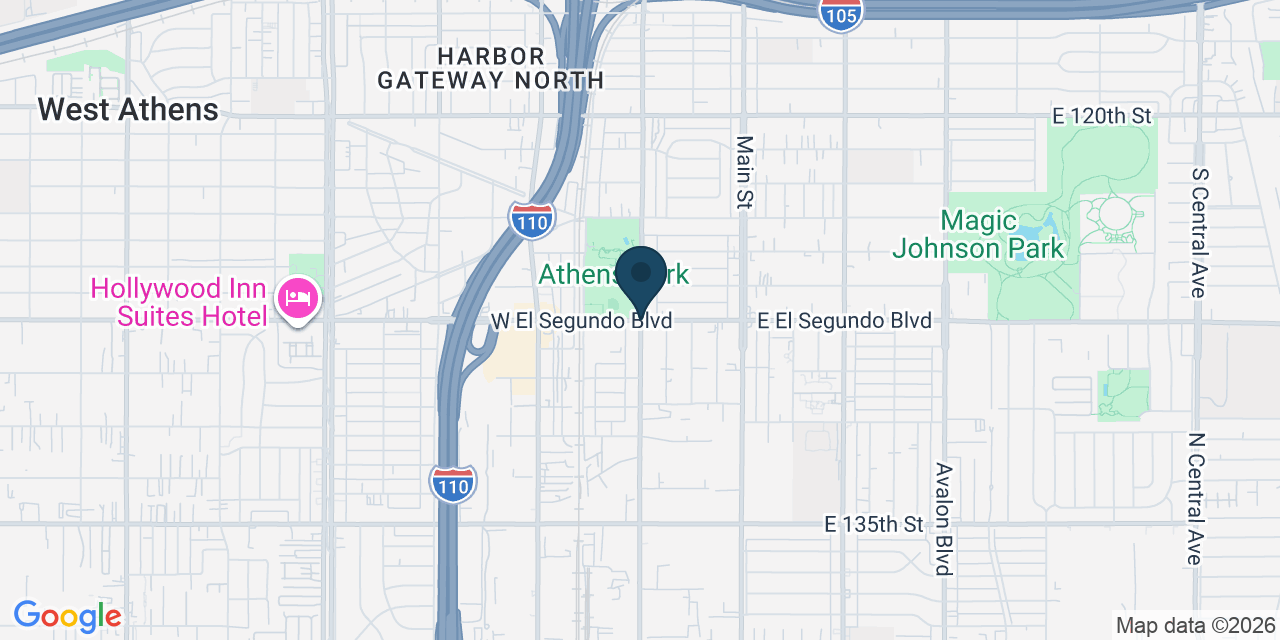 Map showing West Rancho Dominguez, Los Angeles County, CA