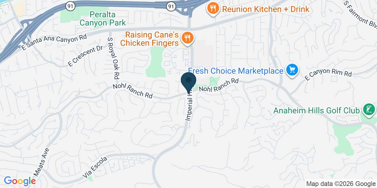 Map showing Anaheim, Orange County, CA
