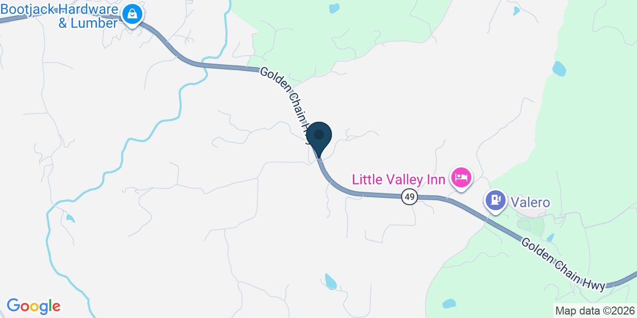 Map showing Bootjack, Mariposa County, CA