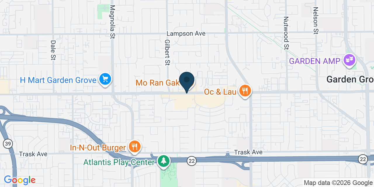 Map showing Orange County, CA