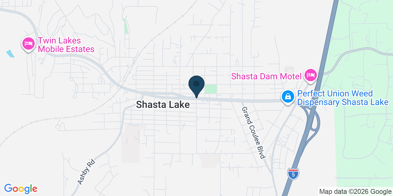 Map showing Shasta Lake, Shasta County, CA
