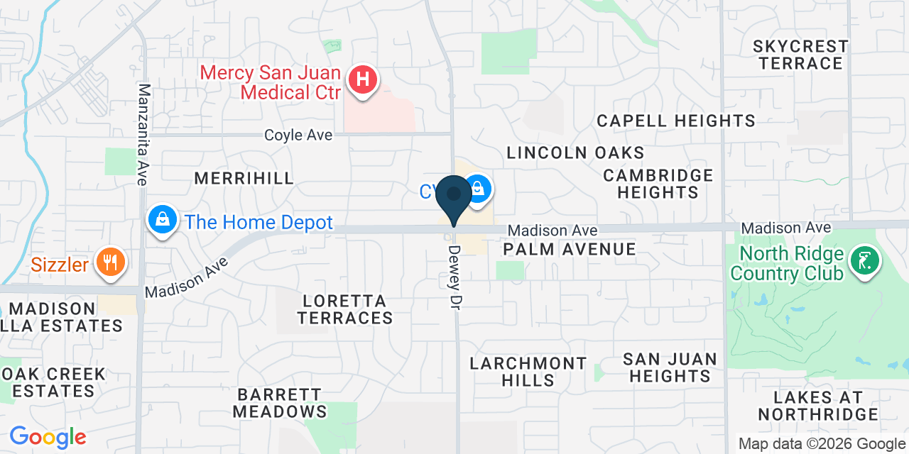 Map showing Carmichael, Sacramento County, CA