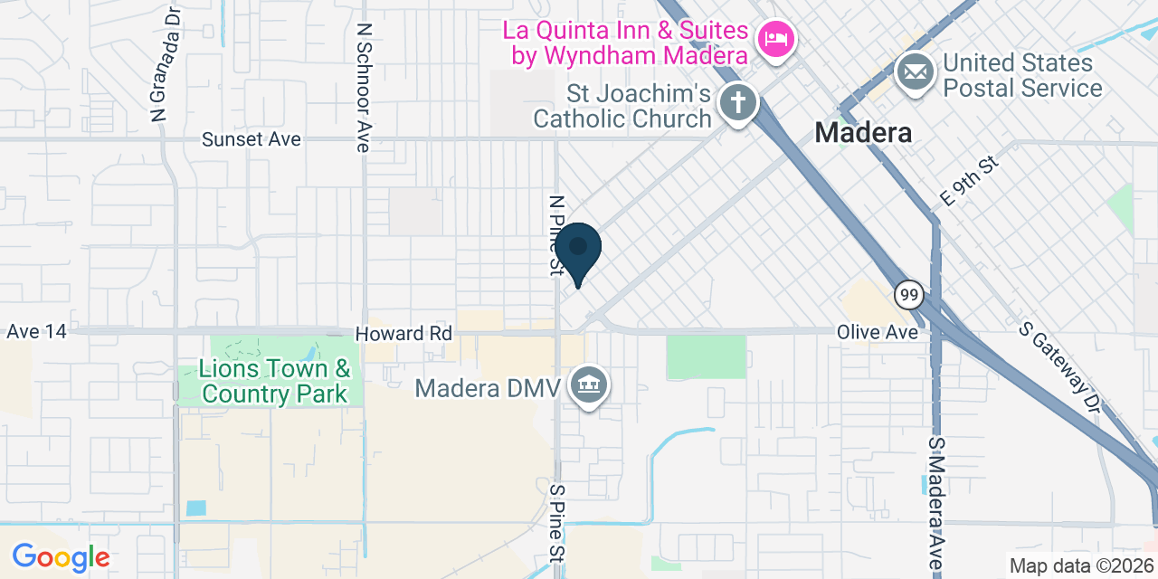Map showing Madera, Madera County, CA
