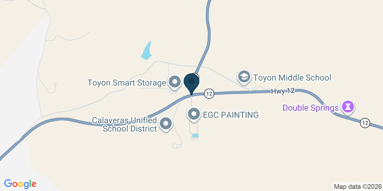 Map showing Calaveras County, CA