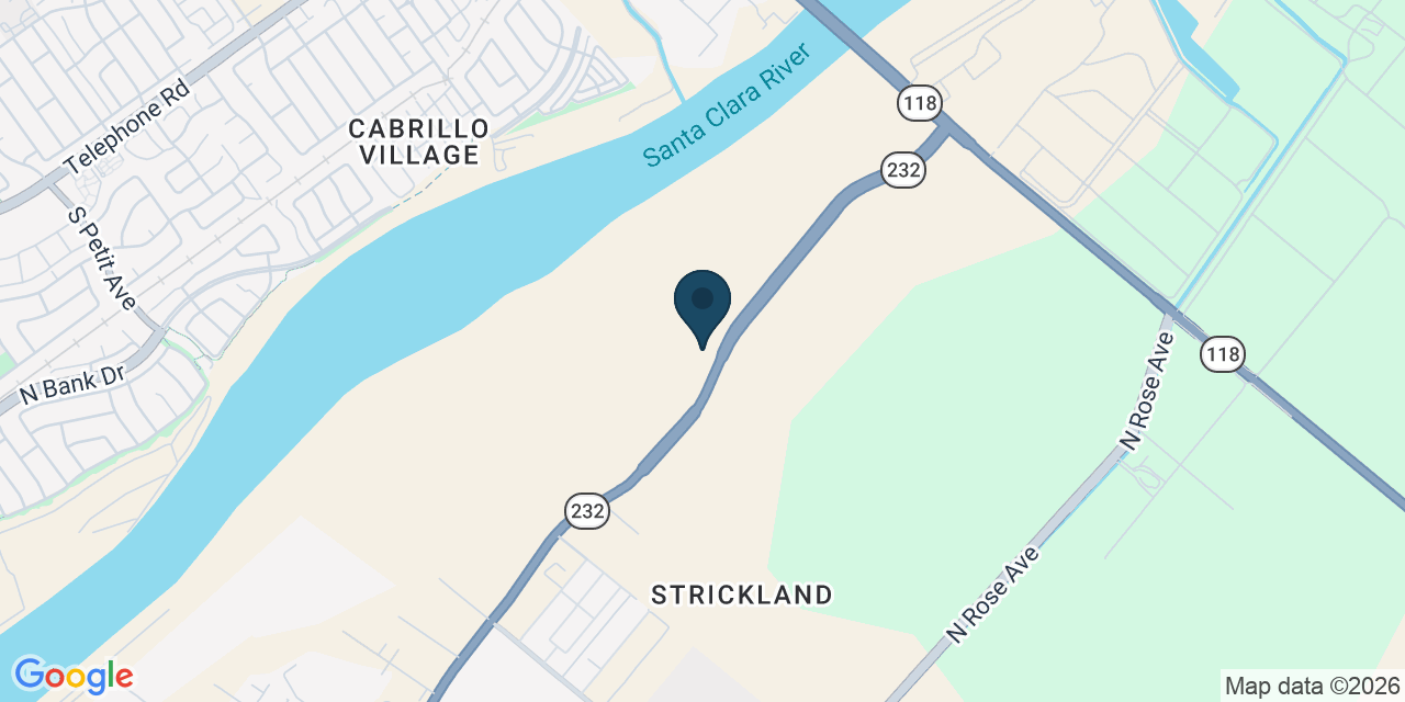 Map showing Oxnard, Ventura County, CA