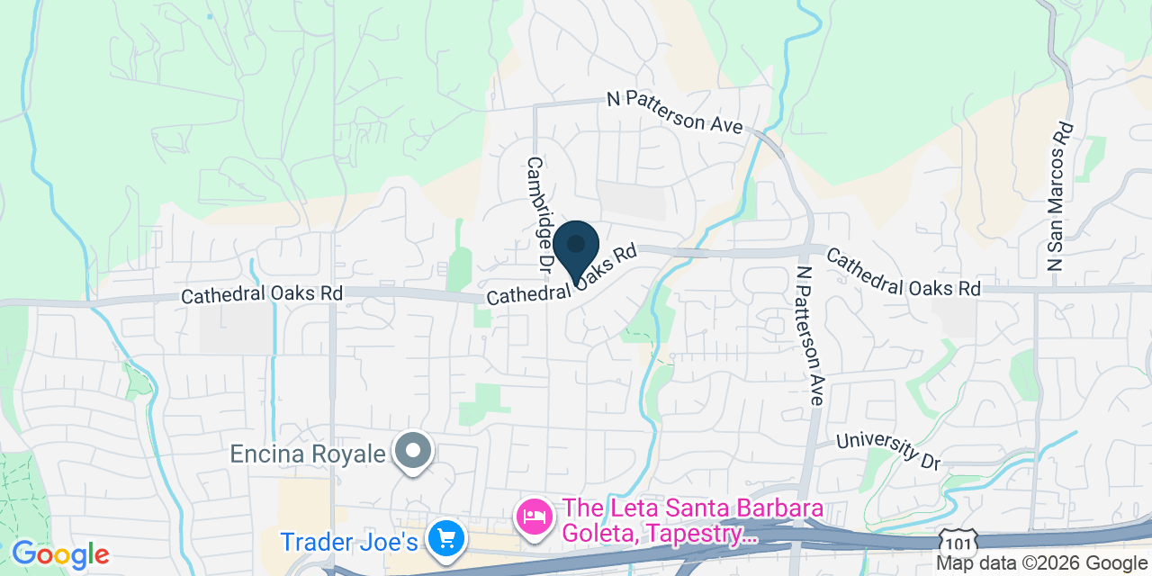 Map showing Eastern Goleta Valley, Santa Barbara County, CA