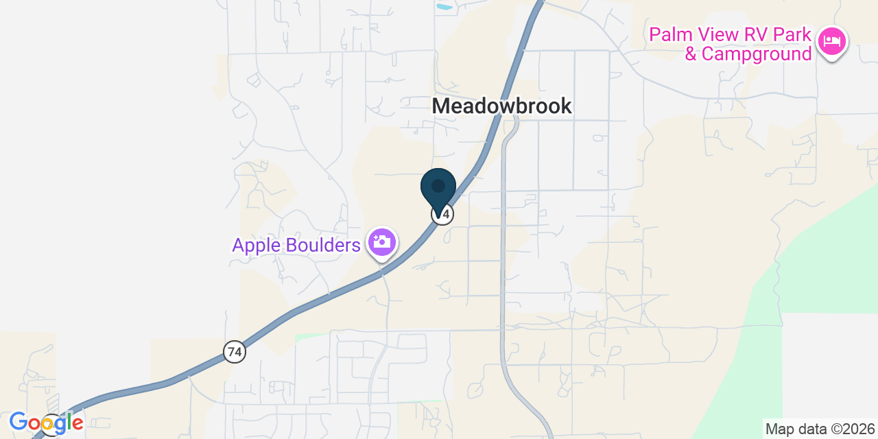 Map showing Meadowbrook, Riverside County, CA